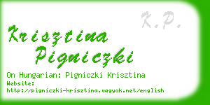 krisztina pigniczki business card